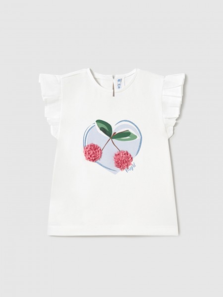 T-Shirt Baby Girl White Mayoral