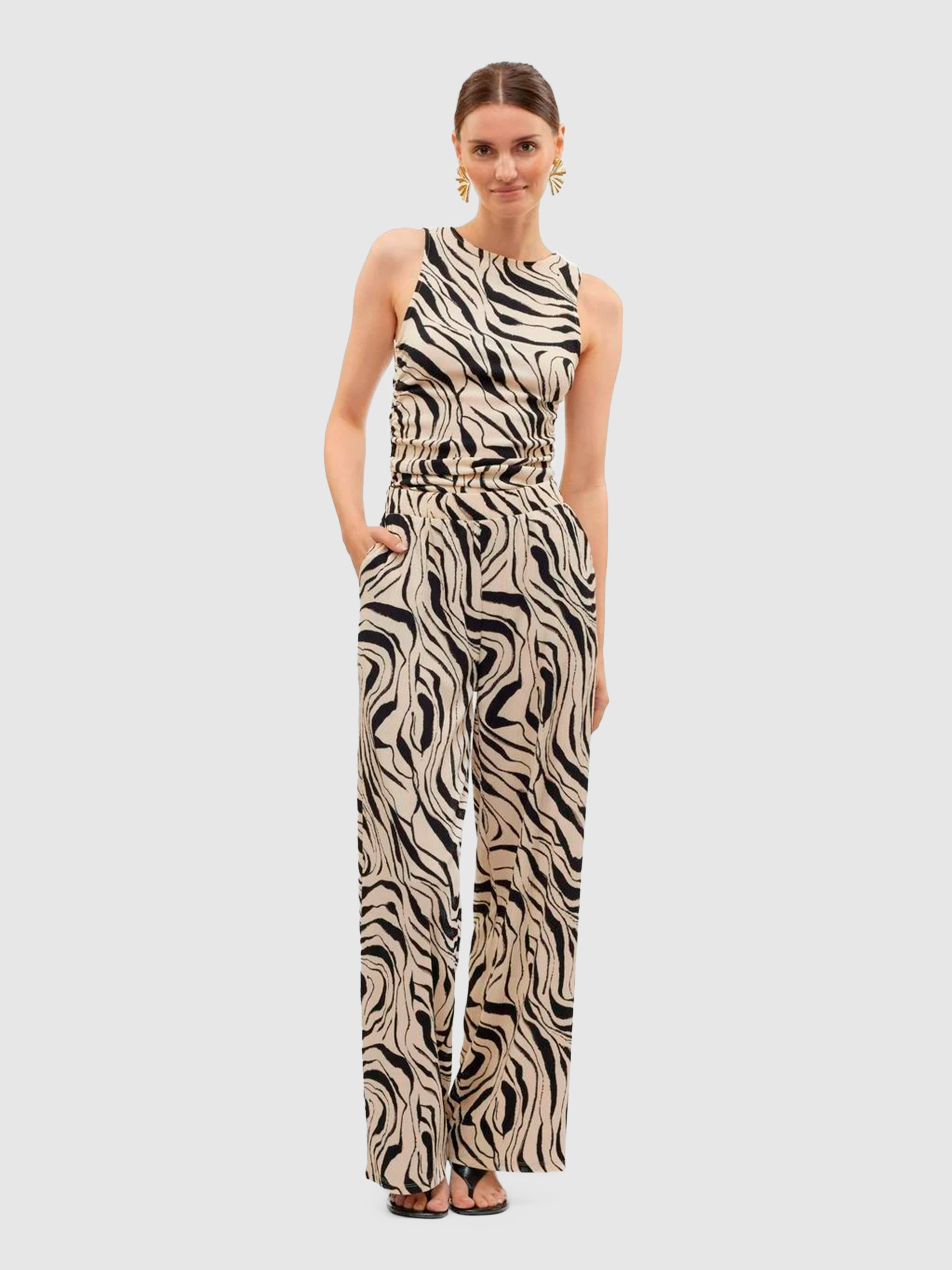 Calca Mulher Vmpoet Hw Loose Pant Jrs Ga Boo Vero Moda