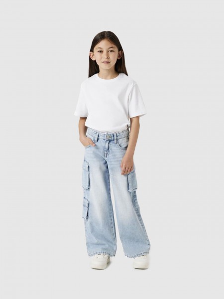 Calca Menina Nkfbella Wide Cargo Jeans 8772-Be B Name It