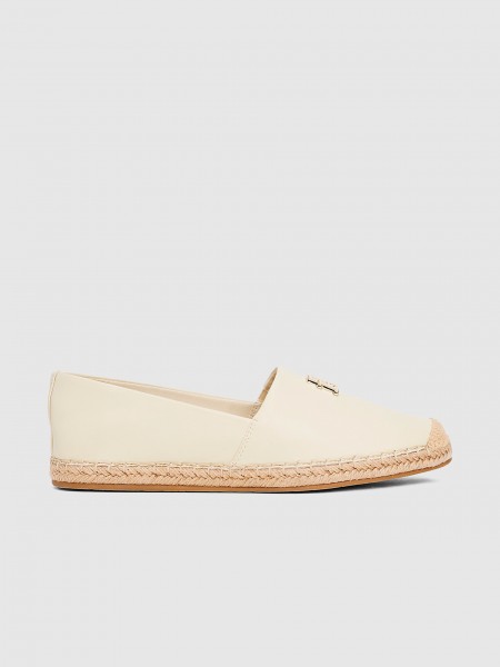 Mulher Th Logo Leather Espadrille Tommy Jeans
