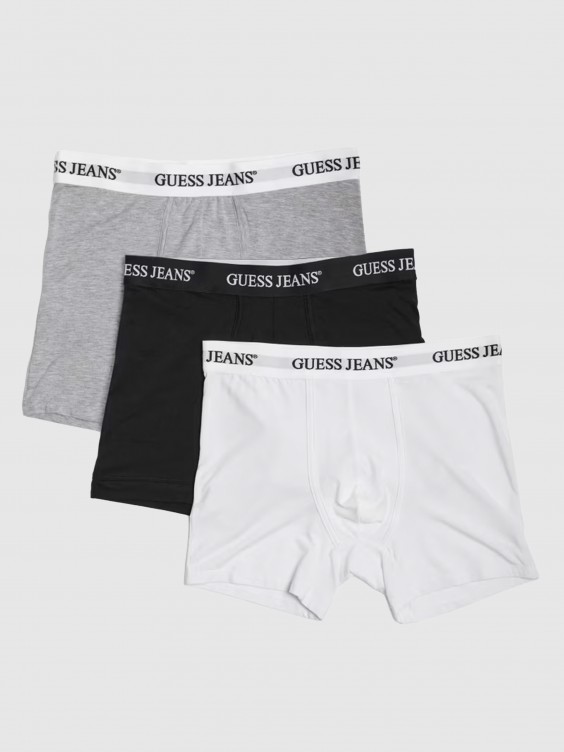 Calzoncillos Hombre Guess Jeans Blanco con negro