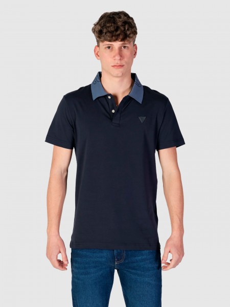 Polo Hombre Azul Marino Guess