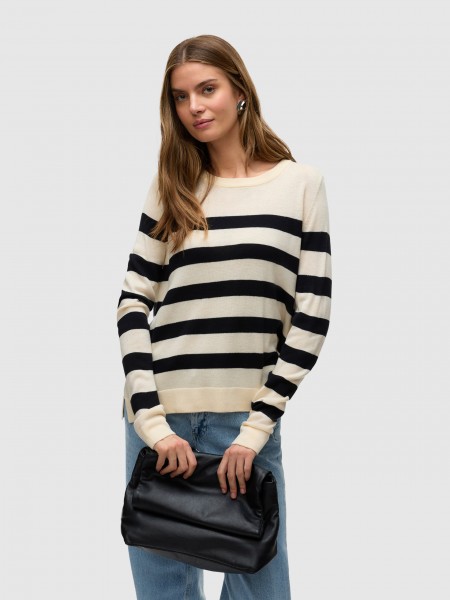 Pullover Woman Black Stripe Vero Moda