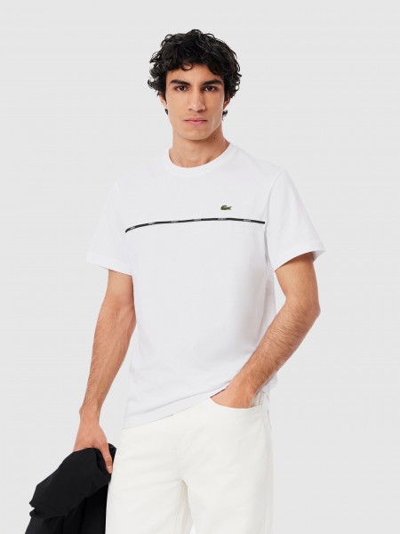 Homem Regular Fit Lacoste Trim Jersey T-Shirt Lacoste