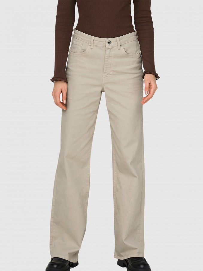 Pants Woman Beige Only