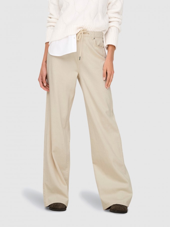Pantalones Mujer Beige Only