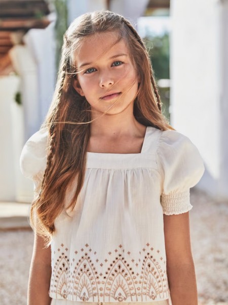 T-Shirt Menina Tunica Bordados Mayoral
