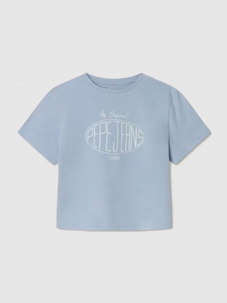 T-Shirt Girl Blue Pepe Jeans London