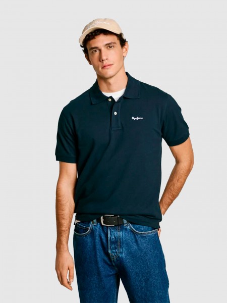 Polo Shirt Man Blue Pepe Jeans London
