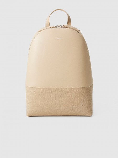 Backpack Woman Beige Calvin Klein