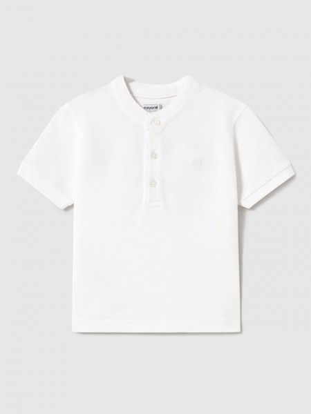 Polo Shirt Baby Boy White Mayoral