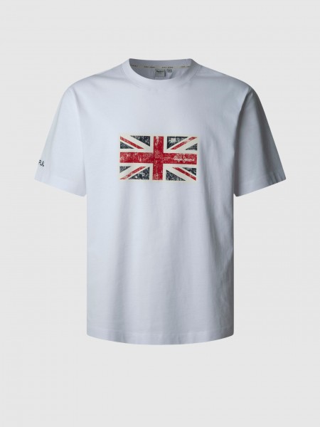 T-Shirt Man White Pepe Jeans London