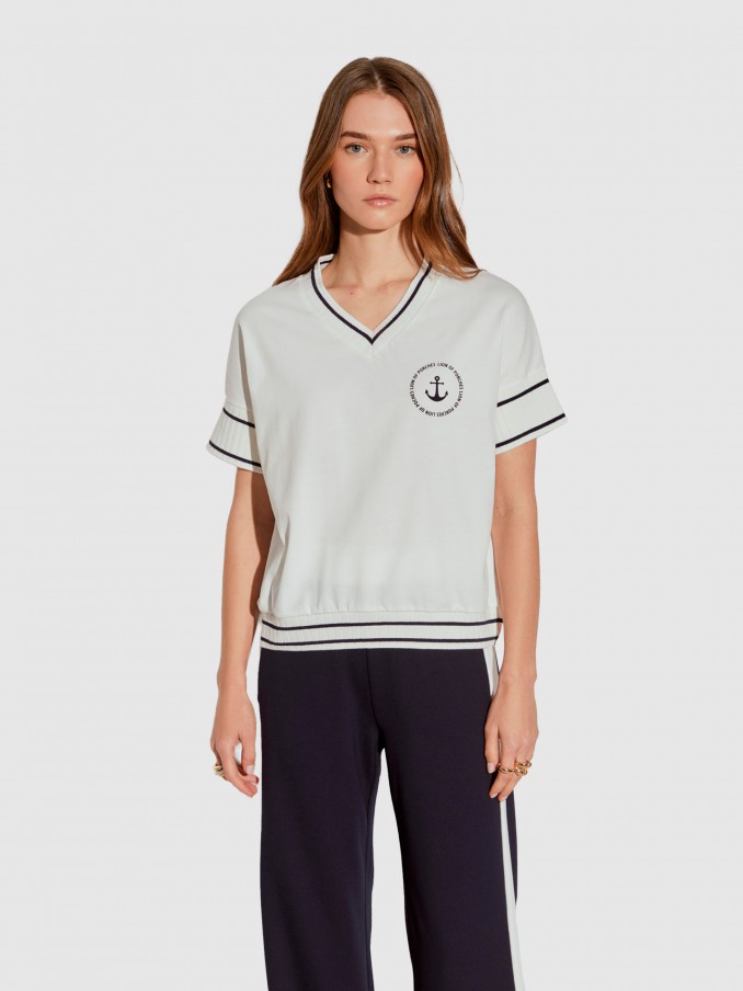 T-Shirt Woman White Lion Of Porches