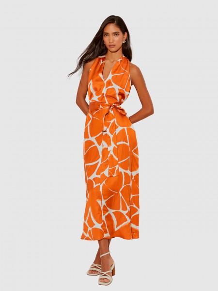 Dress Woman Orange Lion Of Porches
