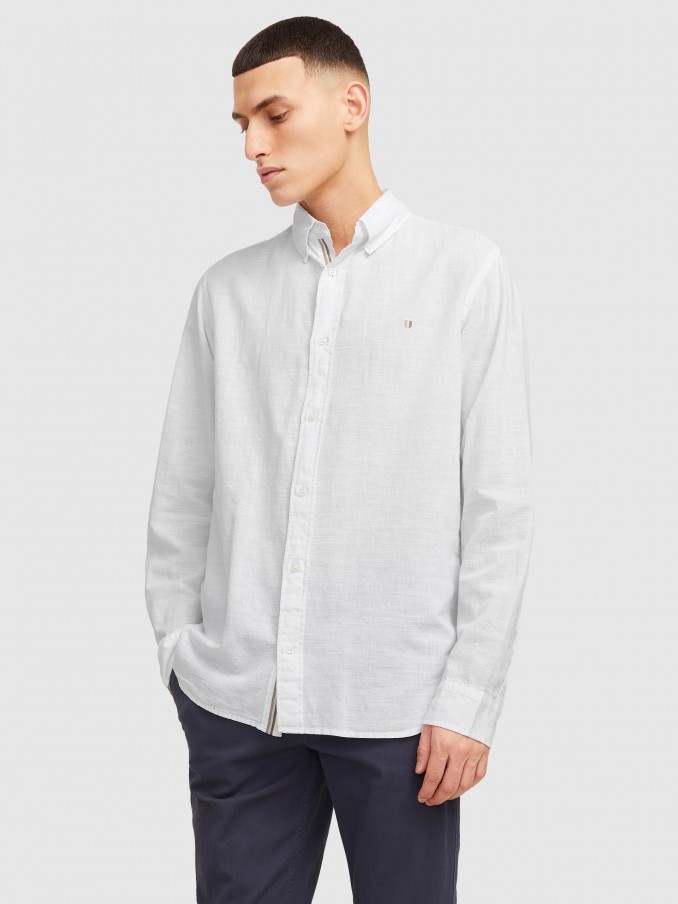 Camisa Homem Jprblusummer Shield L/s Shirt Jack & Jones