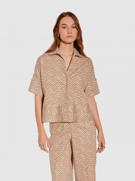 Shirt Woman Beige Lion Of Porches