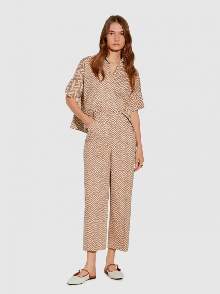 Pants Woman Beige Lion Of Porches
