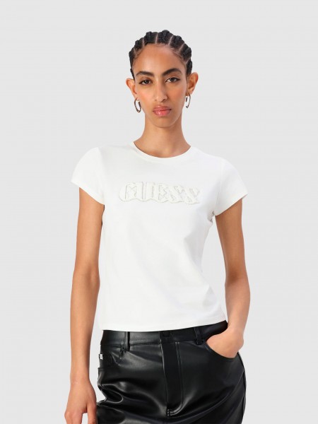 Mulher Ss Pony Hair Logo R5 Tee Guess