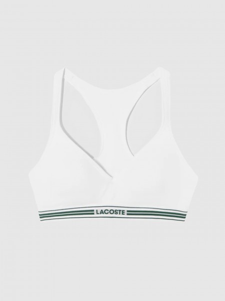 Soutiens Mulher Padded Contrast Band Stretch Cotton Bralette Lacoste