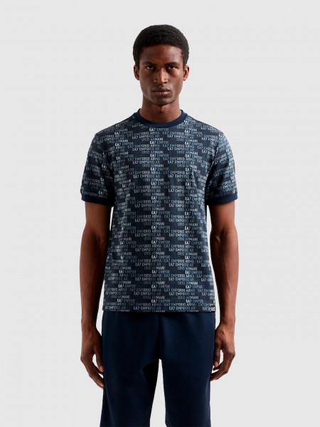 T-Shirt Man Navy Blue Ea7 Emporio Armani