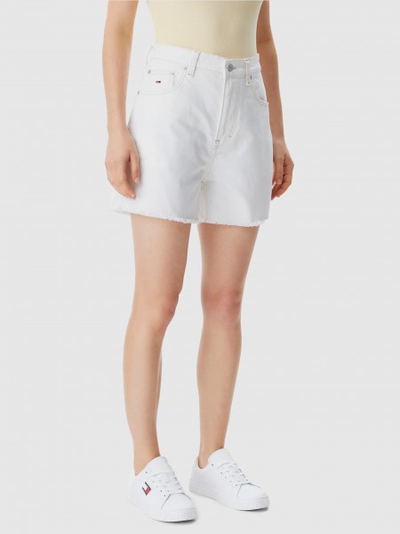 Pantalones Cortos Mujer Blanco Tommy Jeans