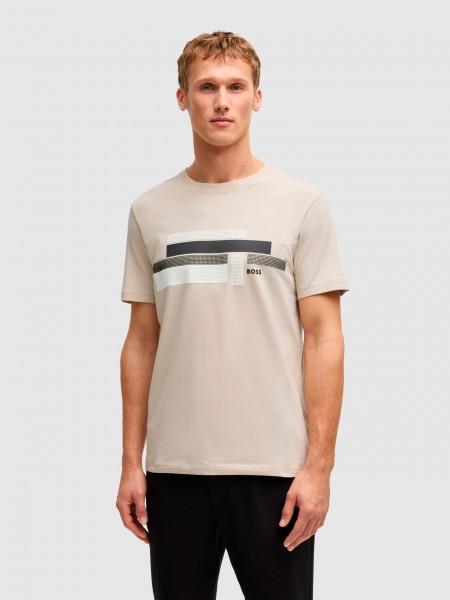Camiseta Hombre Beige Boss Green