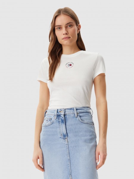 T-Shirt Woman White Tommy Jeans
