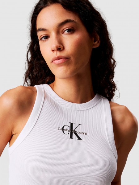 Tops Mulher Monologo Rib Tank Top Calvin Klein