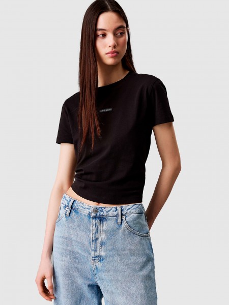 Mulher Placed Institutional Baby Tee Calvin Klein