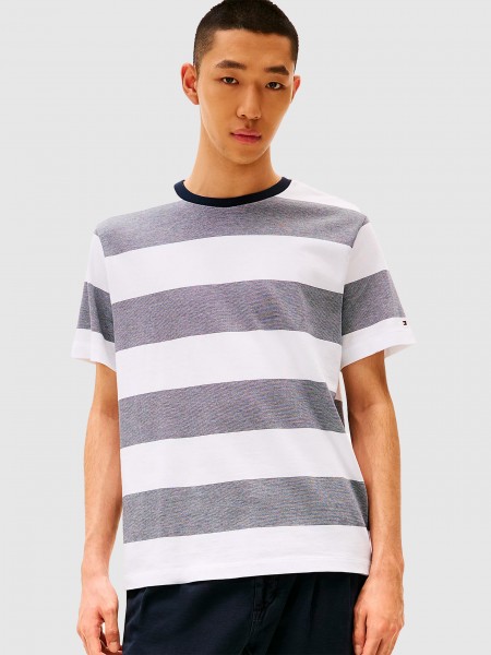 Homem Regular Fit Striped Tee Tommy Hilfiger