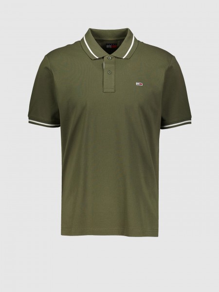 Polo Shirt Man Green Tommy Jeans