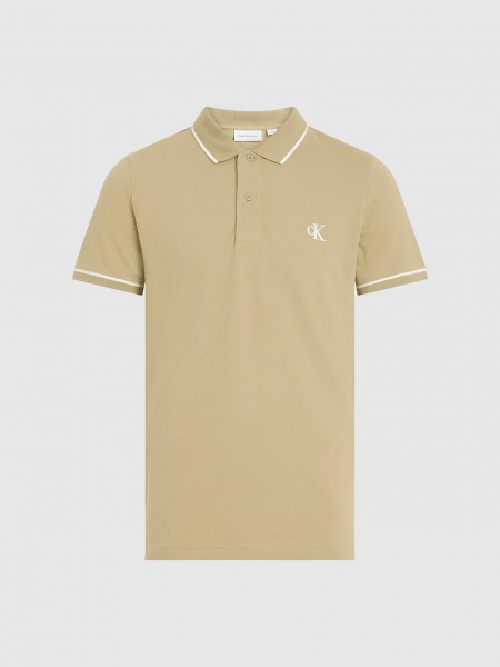 Polo Shirt Man Green Calvin Klein