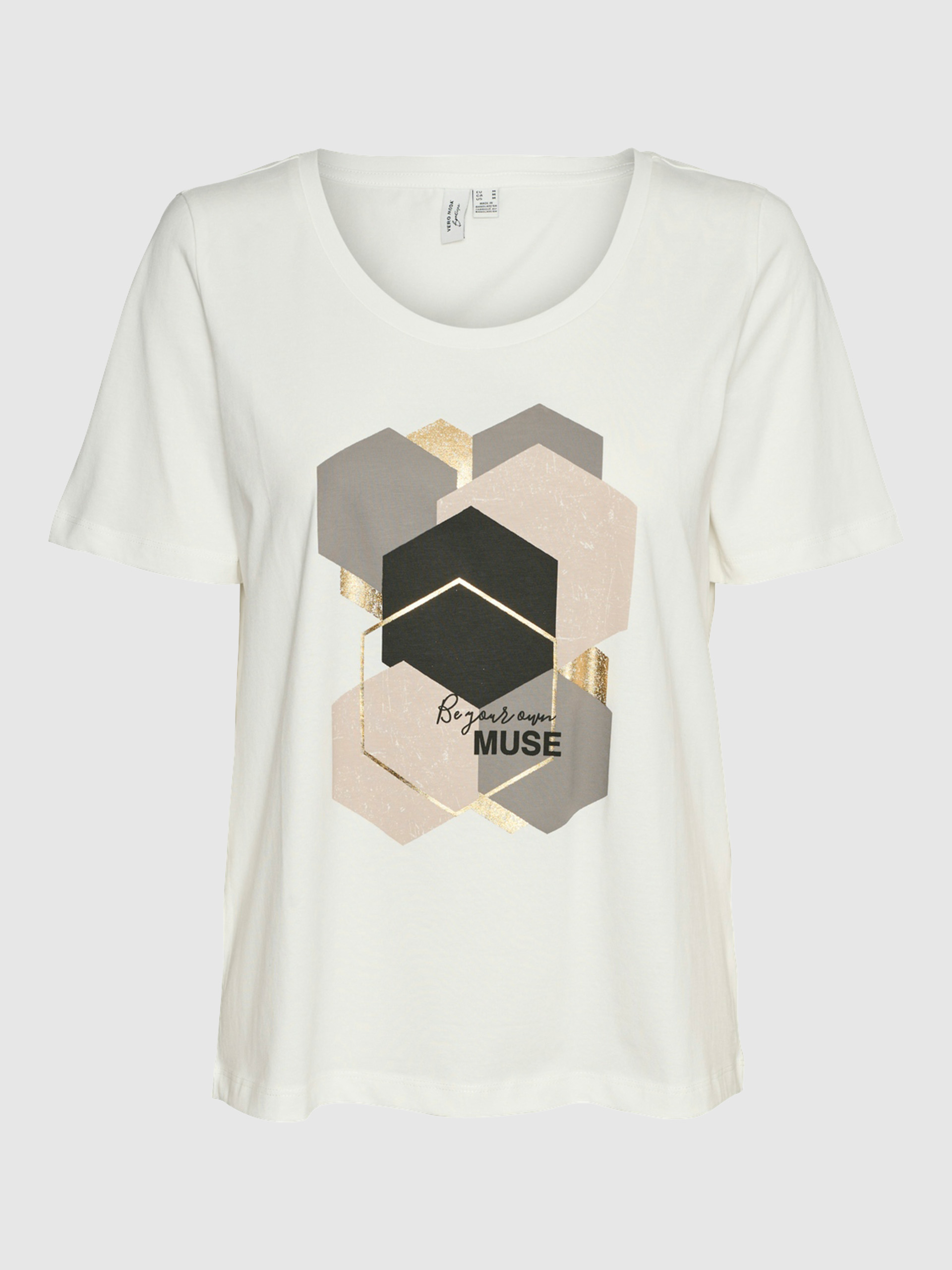 T-Shirt Mulher Vmvislana S/s O-Neck T-Shirt Jrs Btq Ga Vero Moda