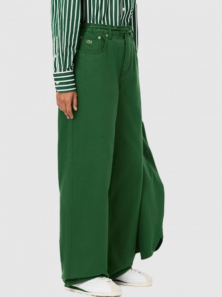Pantalones Mujer Verde Lacoste