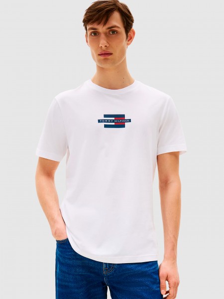 T-Shirt Homem Flag Box Tee Tommy Hilfiger