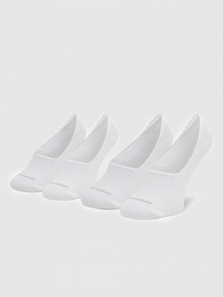 Meias Mulher Ck Women Footie Mid Cut 2P Calvin Klein
