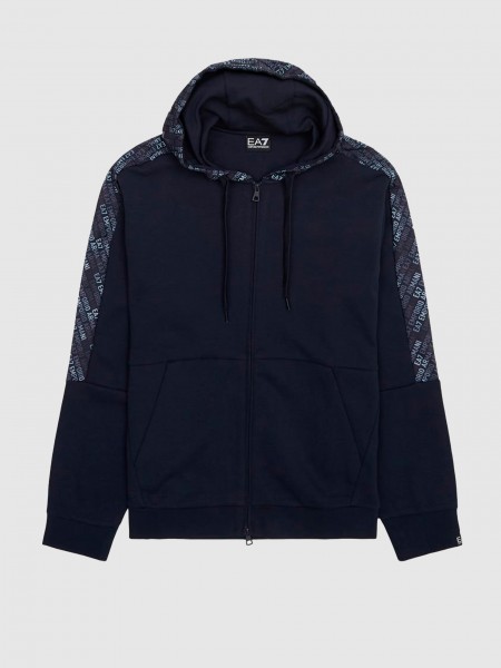Homem Train Graphic Series M Hoodie Fz Monogram   Emporio  Armani