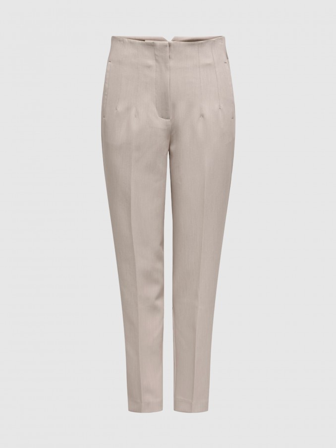 Pantalones Mujer Crema Only