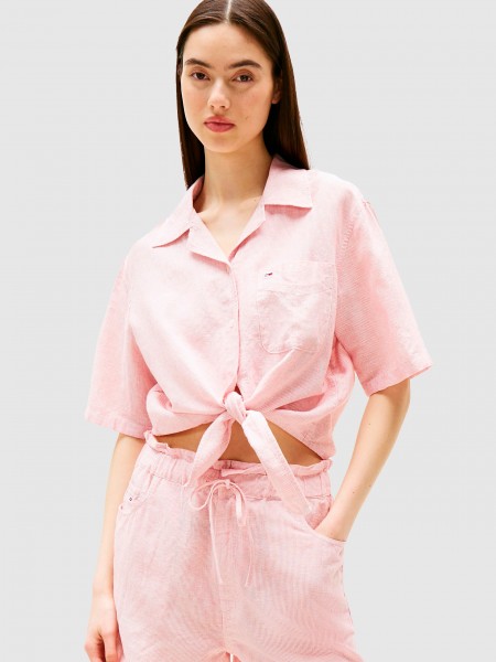 Camisa Mujer Rosa Tommy Jeans