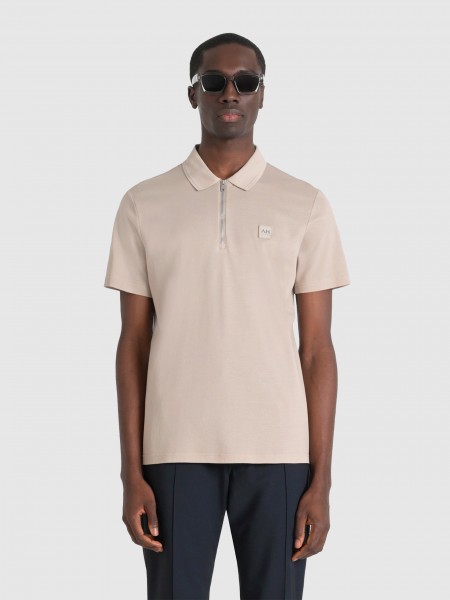 Polos Homem Polo Regular Fit In Mercerized Piquet Cotton Fabric With Metal Badge On Rubber Patch Ant