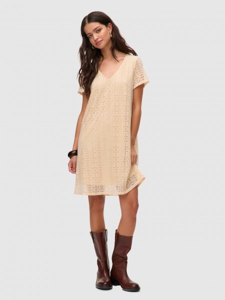 Dress Woman Beige Vero Moda