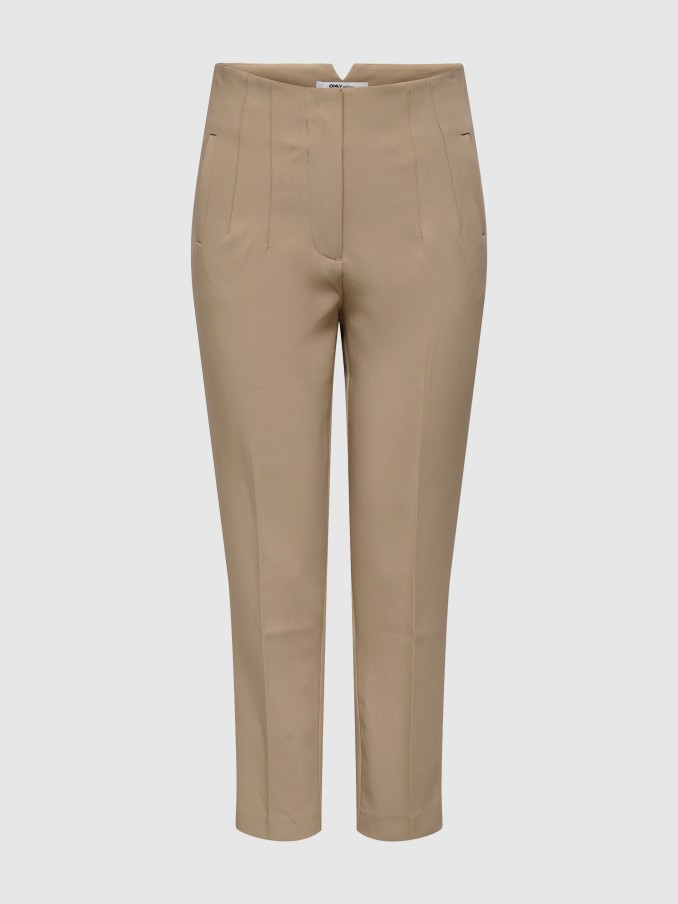 Pants Woman Beige Only