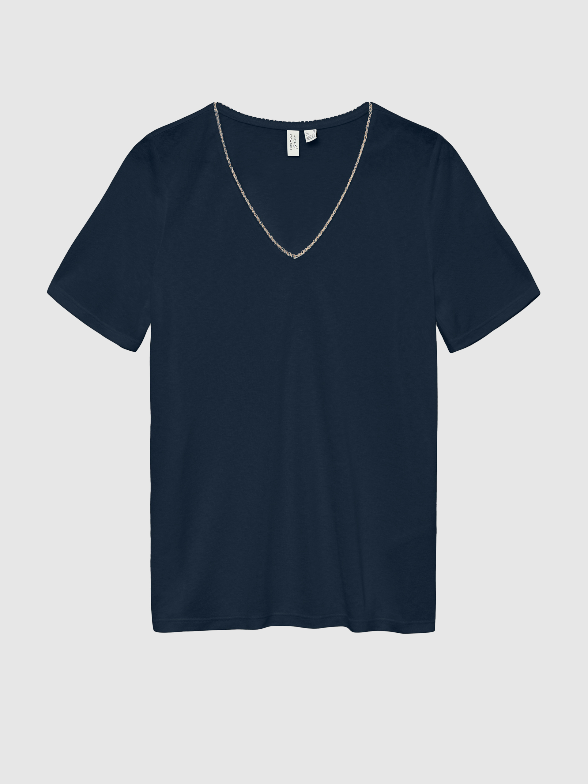 T-Shirt Mulher Vmbalga S/s V-Neck T-Shirt Jrs Btq Ga Vero Moda