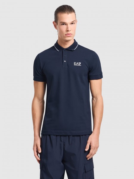 Polo Shirt Man Blue Ea7 Emporio Armani