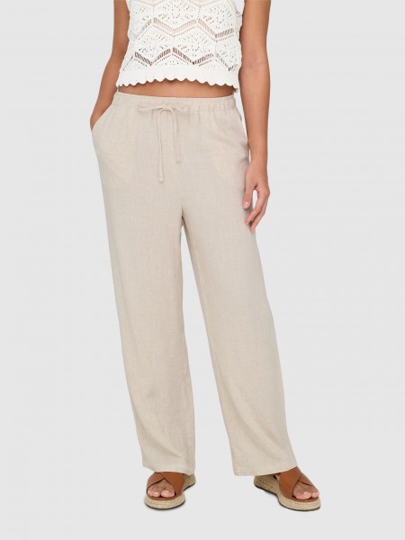 Cala Mulher Onlsiesta Mw Pull-Up Linen Bl Pnt Noos Only