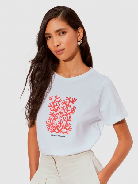 Camiseta Mujer Blanco Lion Of Porches
