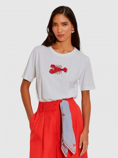 Camiseta Mujer Blanco Lion Of Porches