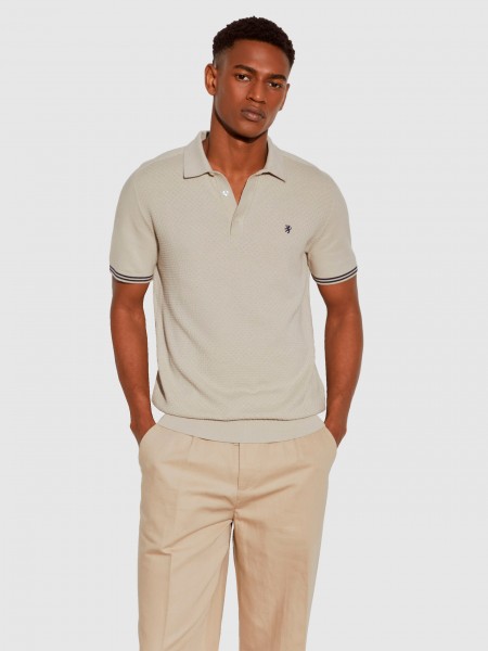 Polo Hombre Beige Lion Of Porches