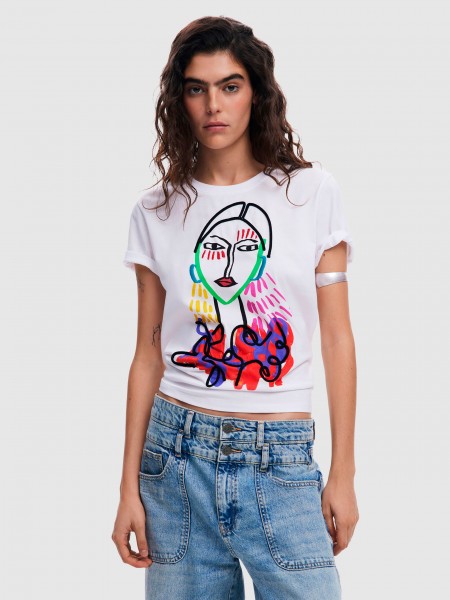 Camiseta Mujer Blanco Desigual
