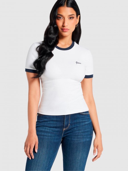 Mulher Marigold Rib Ss Tee Guess Activewear